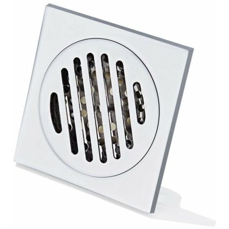 YMYNY Grille Douche Anti Cheveux Siphon De Sol en Acier Inoxydable épais Drain De Carré Starlight 100 x 100mm