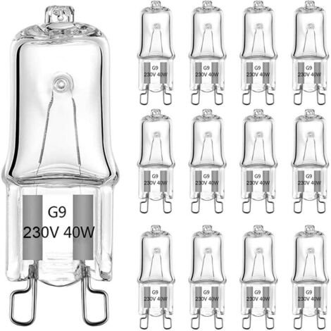 YMYNY Halogenlampen G9 230V 42W, Halogen-Ofenlampe 42w 300 Grad 230V 2800K Warmweiße Lampen, Kein Flimmern, Dimmbar 10-100%, für Mikrowelle, Wandlampe, Stehlampe, 12er-Pack