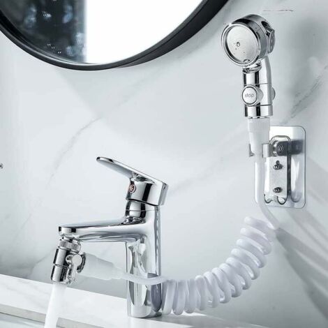 YMYNY Handbrause für das Waschbecken im Badezimmer, universeller Duschkopf, Teleskoprohr, perfekt zum Haarewaschen oder Reinigen von Waschbecken und Bidet
