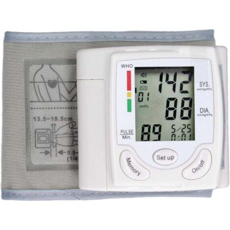 YMYNY Handgelenk-Blutdruckmessgerät, verstellbare Manschette mit LCD-Display, digitales Blutdruckmessgerät, Werkzeug für Zuhause und unterwegs