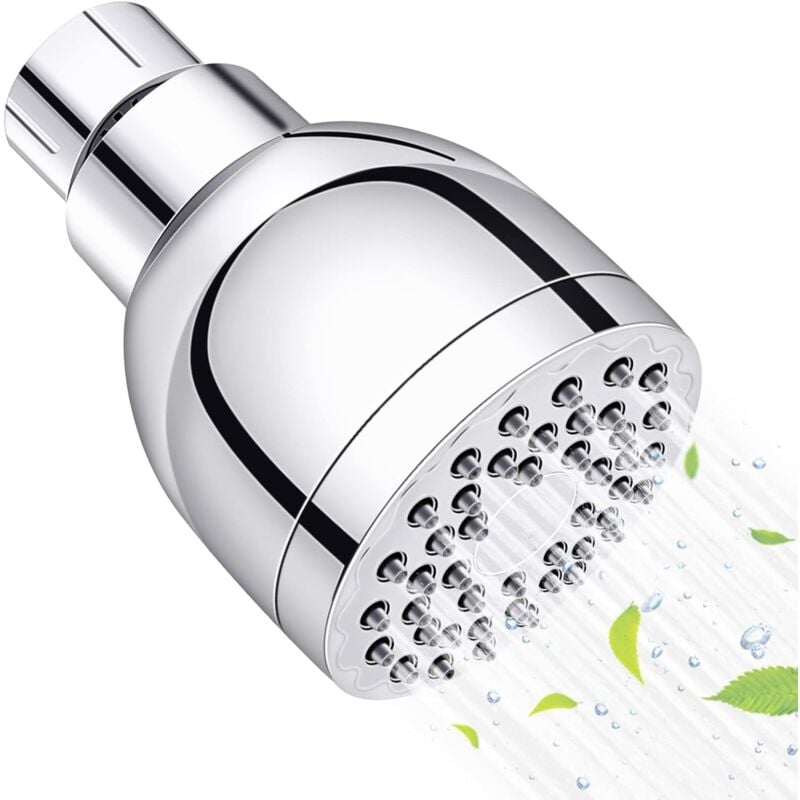 Yoyo - ymyny High Pressure Shower Head, Fixed Shower Head with Adjustable Ball Joint, Stainless Steel Water Saving for Bathroom, Hotel, etc