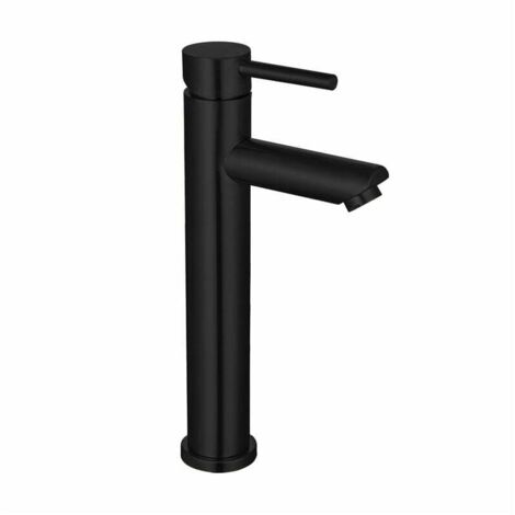 YMYNY Hochglanz-Badarmatur, Einhebel-Waschtischmischer aus Edelstahl, Mattschwarz, Warm- und Kaltwasser verfügbar, Armaturen im eleganten Design