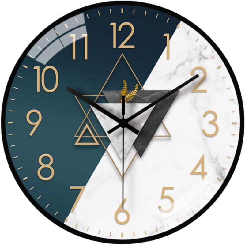 Ymyny - Horloge murale, 30 cm, horloges murales à quartz rondes modernes, horloge murale décorative de haute qualité (noir)