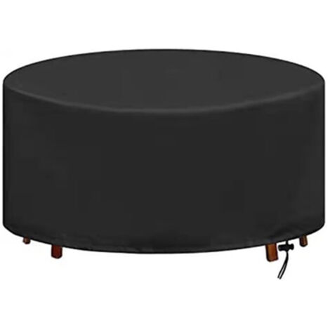 YMYNY Housse de protection pour table ronde, imperméable, coupe-vent, housse de protection pour meubles, tissu Oxford, housse pour meubles de jardin (Ø230 x 110 cm)