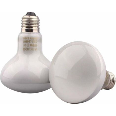 YMYNY Infrarotlampe – Rote Wärmelampe für Haustiere für Reptilien und Amphibien, 2 Stück, 100 W, Weiß