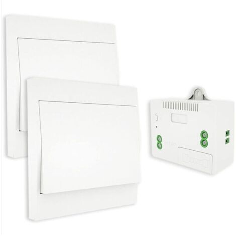 YMYNY Interrupteur sans Fil, sans Pile, télécommande Murale Va et vient, Interrupteur Mural Auto alimenté, sans câblage, émetteur pour Panneau Mural (kit à 2 Voies), intérieur extérieur étanche