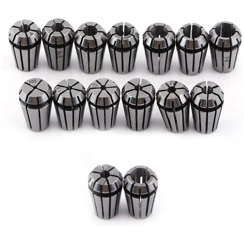 Ymyny - Jeu de 15 pinces à ressort Er11 pour tour de machine-outil de meulage, de gravure et de fraisage d'outils cnc