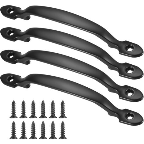 YMYNY - Juego de 4 tiradores para puertas de armario, tiradores para muebles, tiradores negros para puertas de armario de cocina, tiradores para puertas corredizas con tornillos para armario, cajón, p