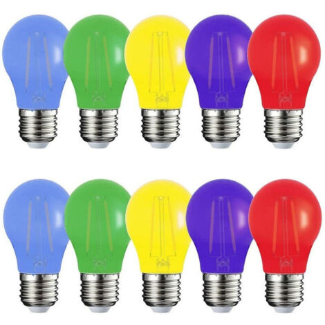 YMYNY Kit de 10 ampoules LED, ABS acrylique, 220 lm, lumière chaude, filament coloré, E27 -