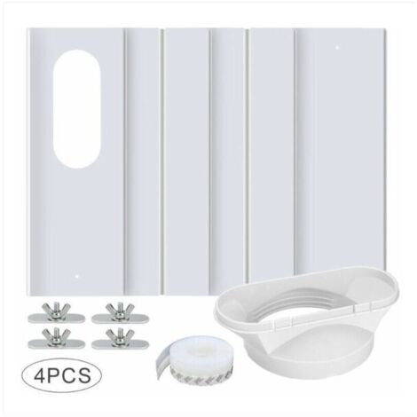 YMYNY Kit de Fenêtre pour Climatiseur Portable, avec Coupleur Universel Panneau en PVC Renforcé Réglable Joint de Fenêtre Kit d'Aération de Fenêtre AC pour Coulissante pour 10cm Tuyau d'Échappement