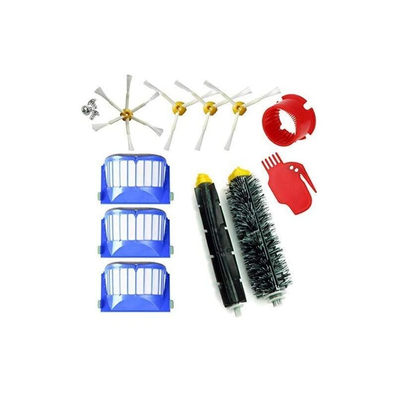 Kit de recharge pour Roomba 600 605 610 612 615 616 620 621 630 645 650 651 655 660 665 670 671 675 680 681 685 695 696. Pack de 11 pièces Compatible