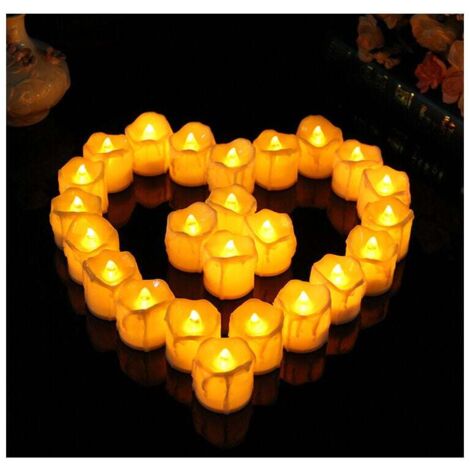 YMYNY LED-Kerzen, realistische flammenlose Wachskerzen mit Timer und Batterien im Lieferumfang enthalten, perfekt für Hochzeit, Party, Weihnachten [24er-Pack/Warmweiß, 3,6 x 4,3 cm]