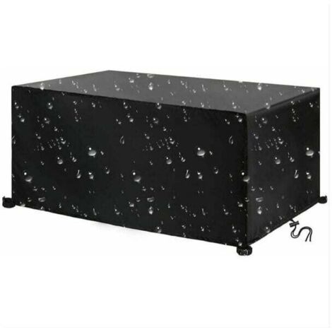 YMYNY Leju Art Gartenmöbel-Abdeckung, 420 Oxford-Gewebe, Gartenschutz, wasserdicht, winddicht, Anti-UV, rechteckige Tischabdeckung, 220 x 110 x 75 cm, Schwarz