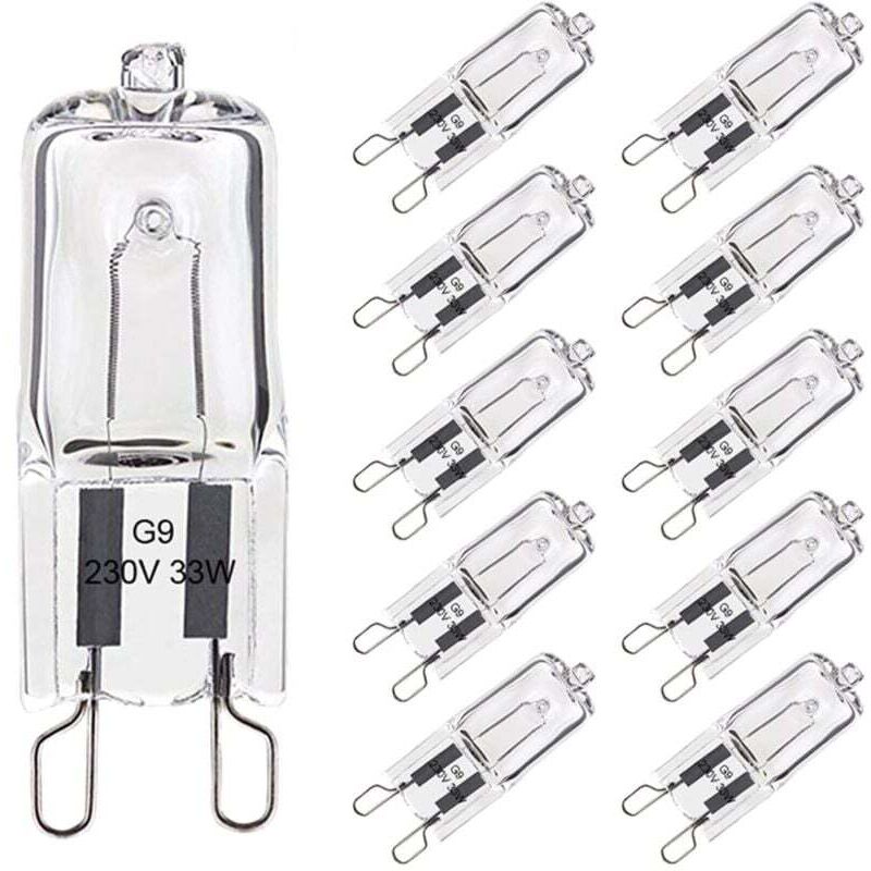 YMYNY Lot de 10 Ampoule G9 33W Blanc Chaud, Halogène G9 Pour Four Tolérance de 300°C, G9 Ampoules Capsule Filament 420LM 230V