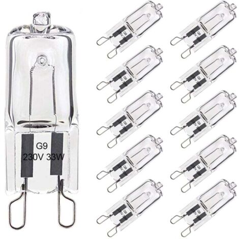 YMYNY Lot de 10 Ampoule G9 33W Blanc Chaud, Halogène G9 Pour Four Tolérance de 300°C, G9 Ampoules Capsule Filament 420LM 230V