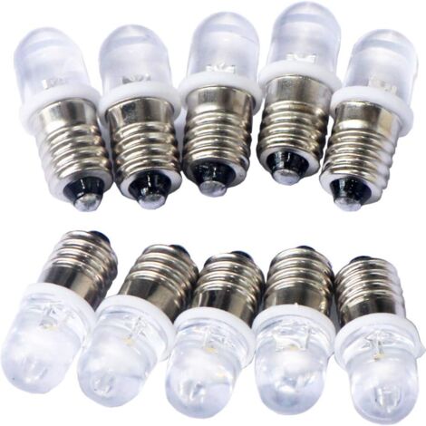 YMYNY Lot de 10 ampoules LED E10 à vis DC12 V, blanc chaud