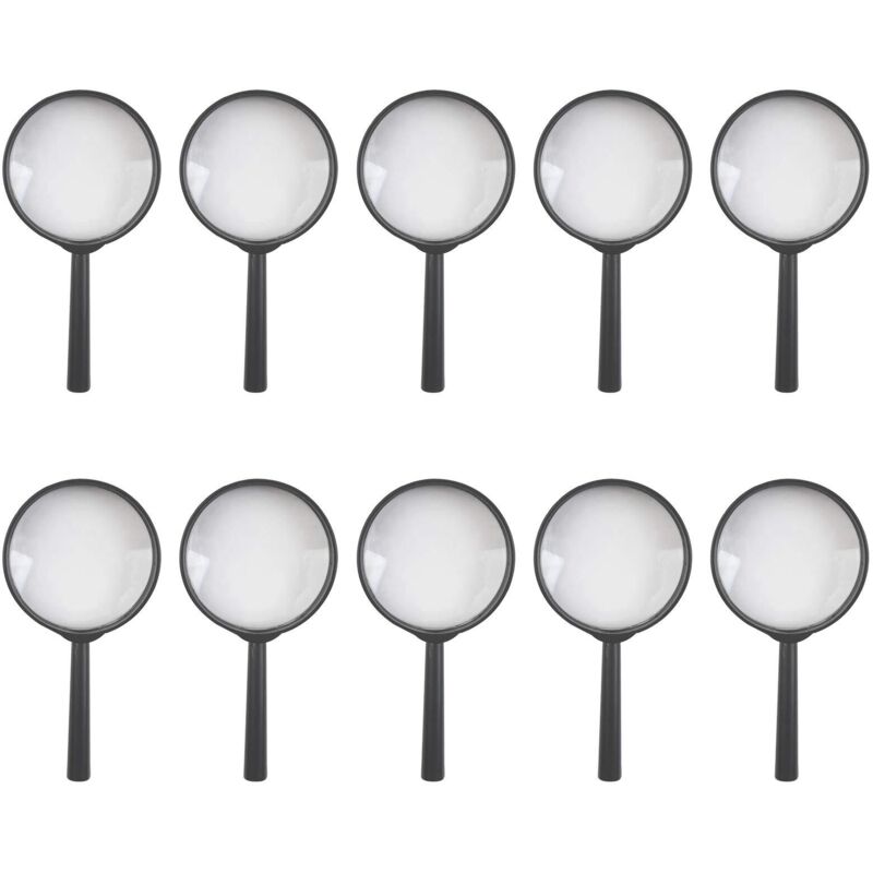 Lot de 10 mini loupes pour enfants 5X, loupes portables en plastique pour enfants, ensemble de jouets pour activités en classe, petit enquêteur