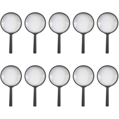 YMYNY Lot de 10 mini loupes pour enfants 5X, loupes portables en plastique pour enfants, ensemble de jouets pour activités en classe, petit enquêteur