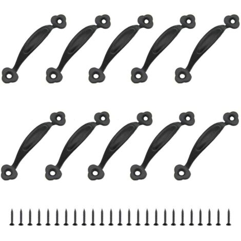 YMYNY Lot de 10 poignées de meuble rétro, style rustique, en alliage de zinc, pour cuisine, porte de grange, jardin, abri de jardin, tiroir, armoire en bois (80 mm)