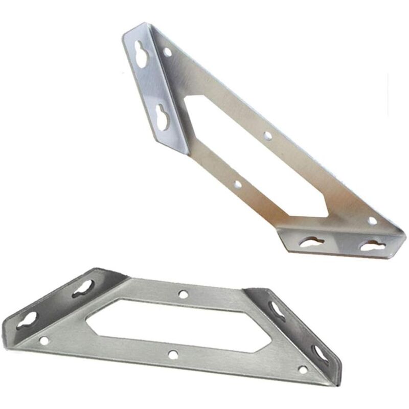 Lot de 2 équerres d'angle en acier inoxydable, support triangulaire, connecteur d'angle pour meuble de table et chaise - Ymyny