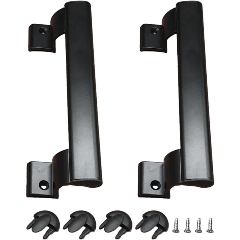 Lot de 2 poignées de meubles, poignées de porte, poignées d'armoire, poignées en acier inoxydable, poignée de porte de tiroir d'armoire noire avec