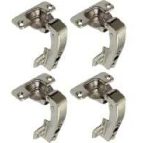 YMYNY lot de 4 charnières Invisibles 90° clipsable - pour porte de meuble d'angle à une seule porte - avec amortisseur et clip - ouverture de montage 35mm