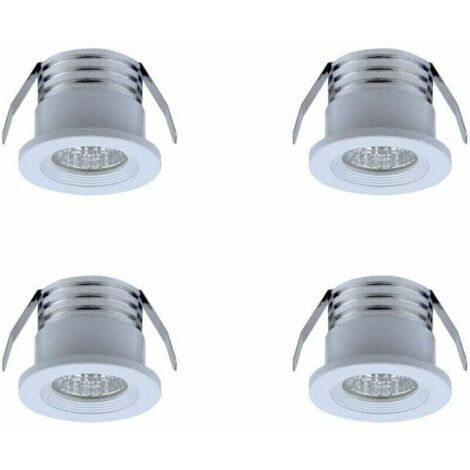 YMYNY Lot de 4 mini spots LED encastrables, 3 W, blanc chaud Blanc