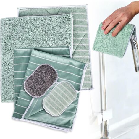 YMYNY Lot de 6 Chiffon Bambou Microfibre pour Vitres Miroirs Carreaux Carrosserie Microfibre Ba