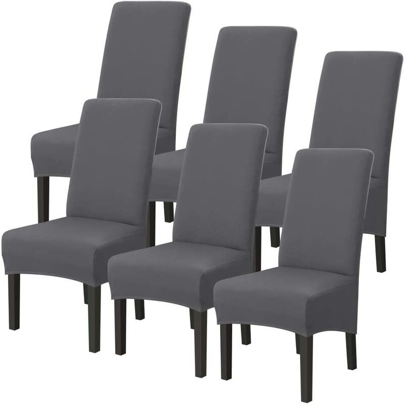 Ymyny - Lot de 6 housses de chaise universelles lavables en microfibre extensible