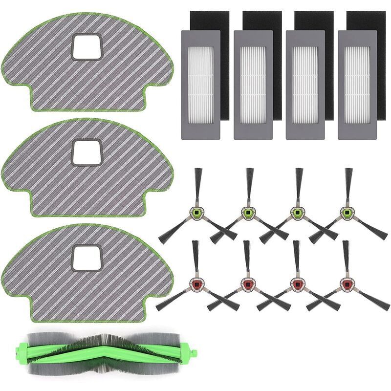 Loy Irobot Roomba Combo 113 R113840 Kit D'Accessoires Pour Aspirateur Robot, 1 Brosse Principale, 4 Filtres Hepa, 8 Brosses Latérales, 3 Chiffons De