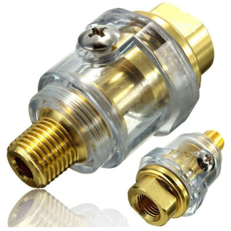 YMYNY Mini-Schmiergerät, 2 Stück Pneumatiköler 1/4 Inline-Fett Mini-Pneumatik-Nebelöler Fett für Druckluftwerkzeug-Luftkompressor-Zubehör