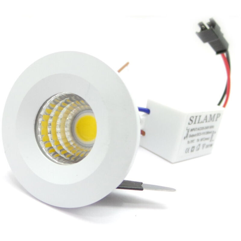 Ymyny - Mini spot led encastrable 3 w Cob 40 mm à ressort, lumière chaude et froide. - Blanc froid.