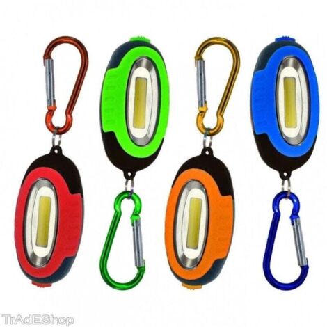 YMYNY Mini-Taschenlampe mit 3 LEDs, COB, weißes und rotes Licht, SMD-Schlüsselanhänger-Taschenlampe mit Haken –