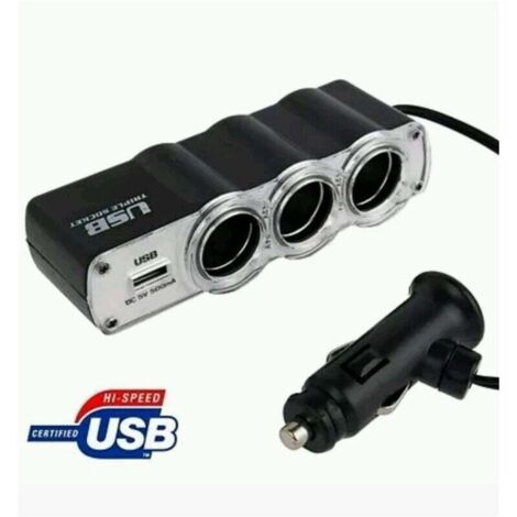 YMYNY Multiprise 3 prises allume-cigare 12/24 volts USB pour voiture -