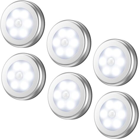 YMYNY Nachtlicht mit Bewegungsmelder, kabelloses, batteriebetriebenes LED-Nachtlicht, aufklebbares Schranklicht, Treppenlicht, Pucklicht, Sicherheitslicht für Flur, Badezimmer, Schlafzimmer, Küche (we