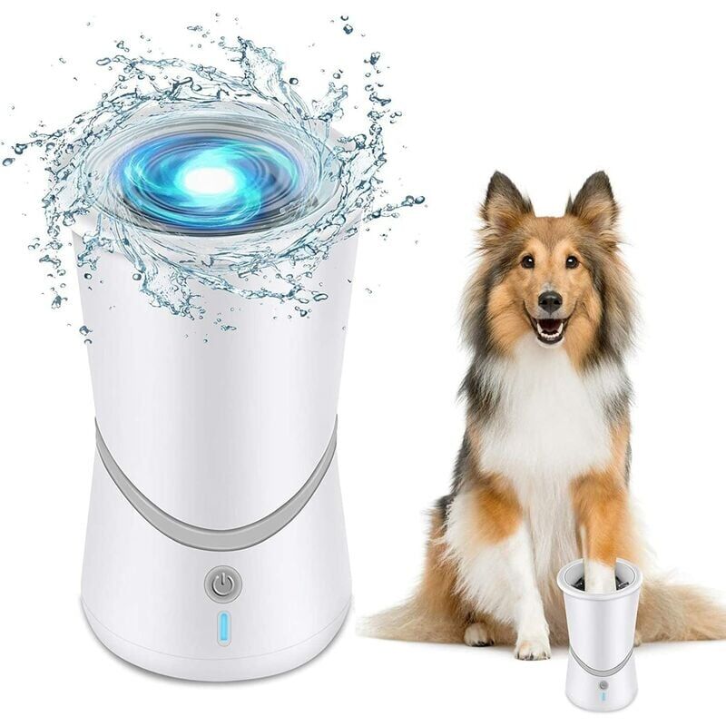 YMYNY Nettoyeur de pattes de chien électrique portable, nettoyeur de pattes électrique, nettoyeur de pattes de chien boueux rotatif automatique