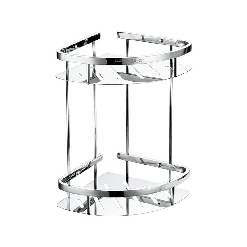 Panier de douche exclusif en acier inoxydable Étagère de baignoire de salle de bain, bac à douche, support d'étagère d'angle mural (acier inoxydable,