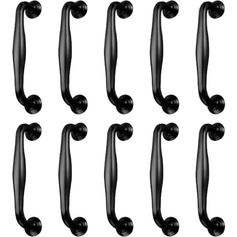 YMYNY - Paquete de 10 pomos para muebles, pomos negros para cocina, pomos para gabinetes, pomos de barra, pomos de 96 mm, pomos para puertas de armarios y pomos para cajones