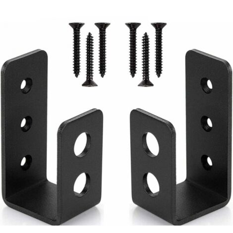 YMYNY - Paquete de 2 soportes de acero resistentes para puertas de 2 x 4 pulgadas, barra de seguridad en forma de U