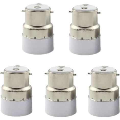 YMYNY - Paquete de 5 convertidores de portalámparas B22 a E14, adaptador de portalámparas B22 para convertir a portalámparas estándar E14