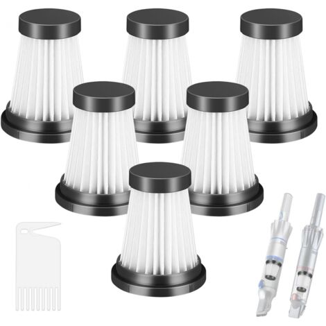 YMYNY - Paquete de 6 filtros HEPA para aspiradoras inalámbricas MOOSOO K12, K12 Pro, K13, para aspiradoras Genius Invictus One 1.0 X7, 2.0, repuestos para aspiradoras, filtros de limpieza para el hoga