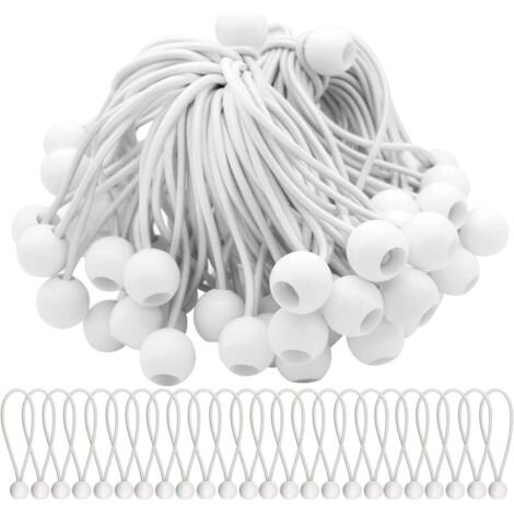 YMYNY - Paquete de 75 cuerdas elásticas con bolas para carpas, tiendas de campaña, pancartas y lonas