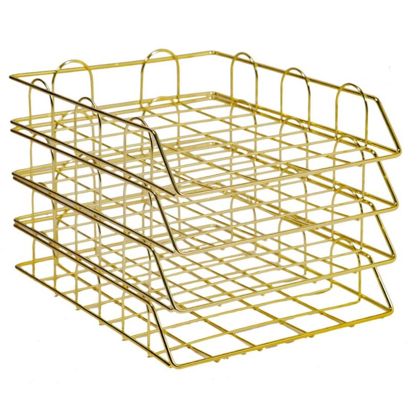 Ymyny - Pièces Corbeille à courrier Bac à papier A4 Bacs empilables Bacs métalliques de bureau Systèmes de classement Bac à documents Organisateur de