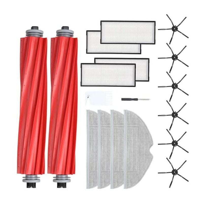 Pièces de rechange Chiffons de nettoyage pour Roborock S7 S7 Plus T7S T7S Plus Robot Aspirateur Kit d'accessoires Brosse principale, filtre, brosse