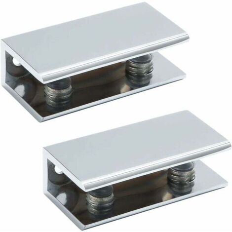 YMYNY Pince à Verre Support d’Étagère en Verre Support de Tablette Murale Charnière de Porte, Verre Adaptatif de 8-12 mm d'Épaisseur, Finition Polie en Acier Inoxydable, 2 Pcs
