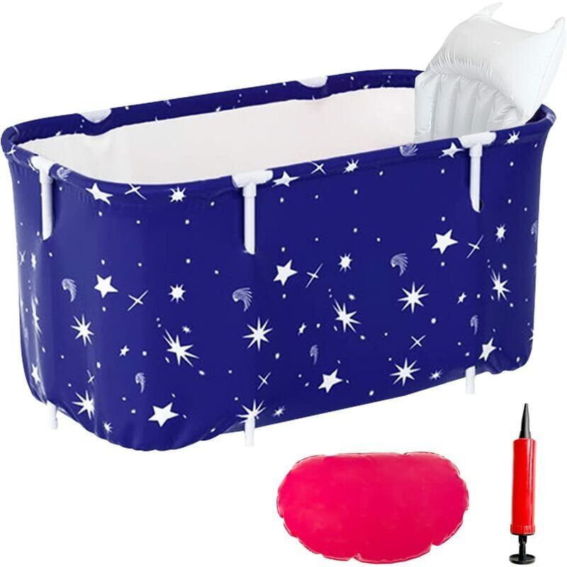 Piscine gonflable, baignoire portable pour adultes, douche de trempage autoportante pliable, baignoire spa pliable pour la maison avec oreiller