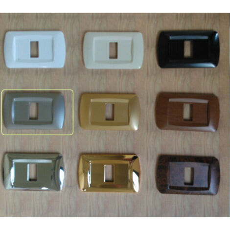 YMYNY Plaques ABS Bticino Magic Series compatibles avec les cache-prises - Chrome satiné - 3 trous -