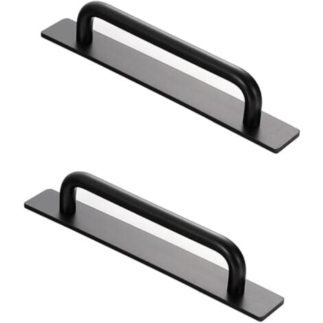 YMYNY Poignées auto-adhésives 2 pièces poignées de porte et de fenêtre auto-adhésives poignées de porte instantanées poignées  aluminium auto-adhésives poignées de meubles (noir)