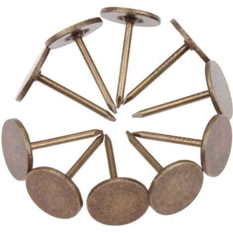 YMYNY Polsternägel, Reißzwecken, Vintage-Stil, flacher Kopf, Eisen, Polsternägel für Möbel, Sofa, Türdekoration, 1,1 x 1,7 cm, 100 Stück