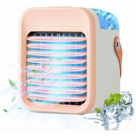 YMYNY Portable Air Conditioner, 5-in-1 Mini Portable Air Cooler, Humidifier, Air Purifier, Night Light, Aroma Diffuser, for Home, Office, Outdoor (PINK) [Energy Class A++]